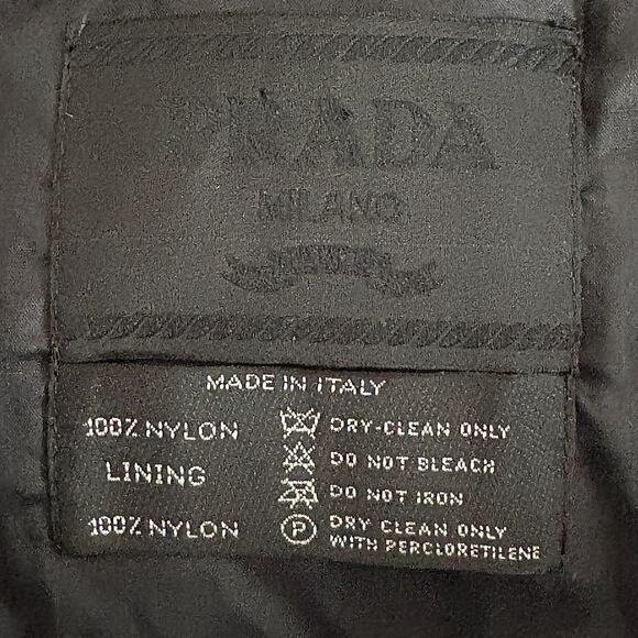 Prada 90s Vintage Black Nylon Jacket with Hood XL - Picture 6 of 13